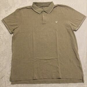 American Eagle Outfitters Men Flex fit Beige Short Sleeve Polo Shirt XXL